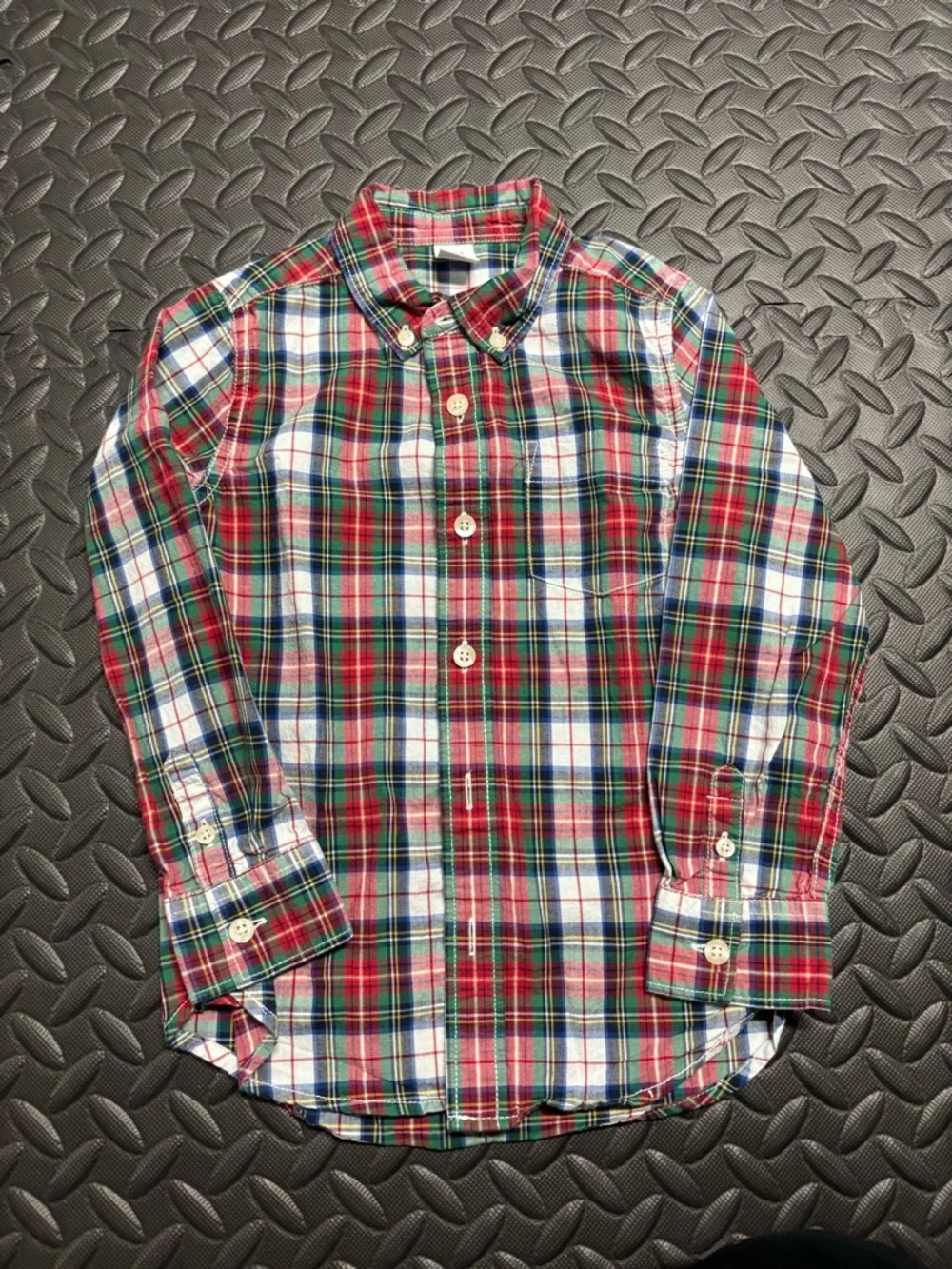 Baby Gap Plaid Button Up Shirt 5T Boys Red Green Long Sleeve